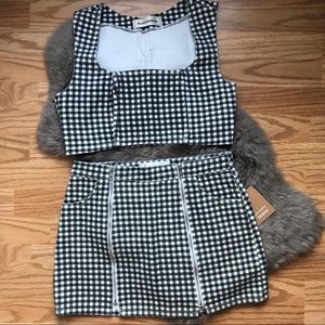 Reformation Jeannie Set in black and white gingham